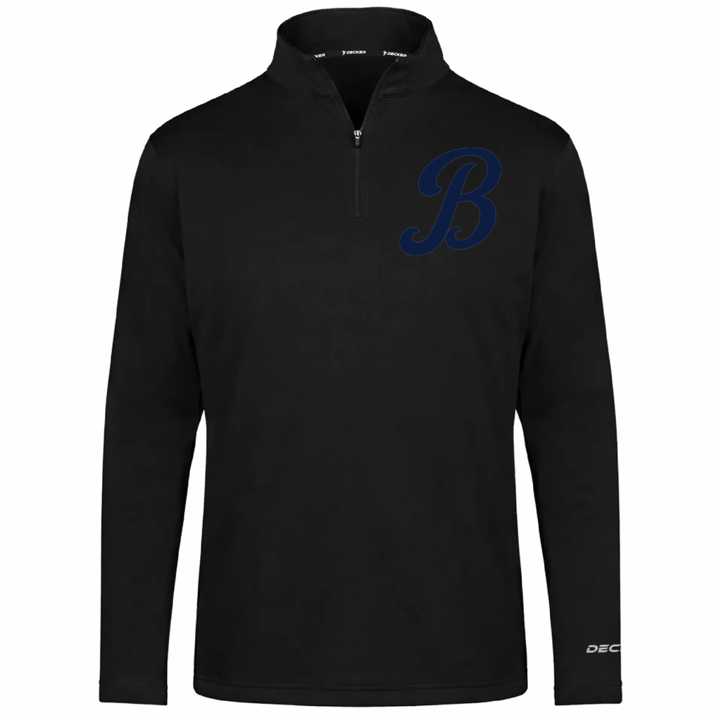 [FOLQFFBK-AS-LOGO1] Decker Men's FlexFleece 1/4 Zip (Black, Adult S, Logo 1)