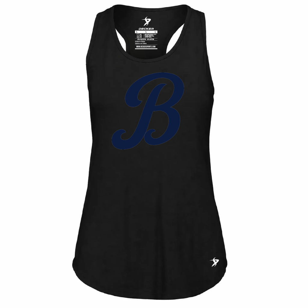 [FT0TUBBK-FAS-LOGO1] Decker Women's Tri-Blend Tank Top (Black, Female Adult S, Logo 1)