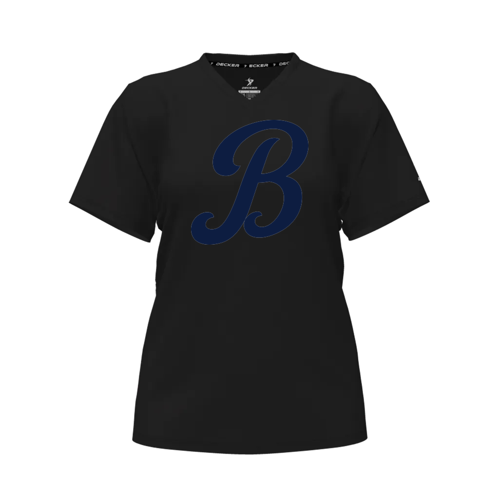 [CUS-DFW-TEES-CMF-VNK-SSL-BLK-FYS-LOGO1] Decker Women's Comfort T-Shirt - Short Sleeve (Black, Female Youth S, Logo 1)